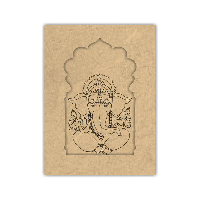 Pack of 2 Wooden Pre-Marked MDF Jharokha, Decorative